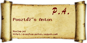 Posztós Anton névjegykártya